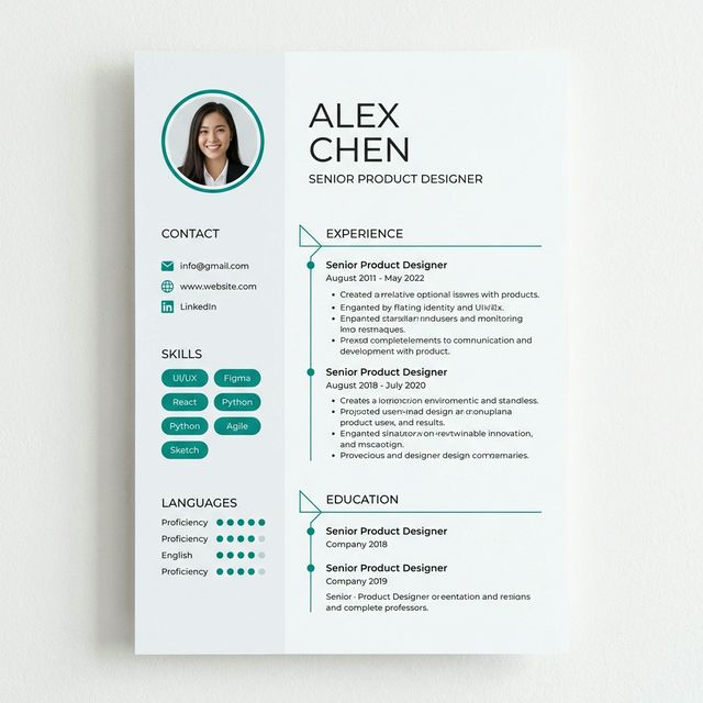 Modern CV şablonu önizlemesi
